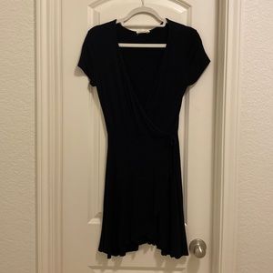Black cotton mini dress